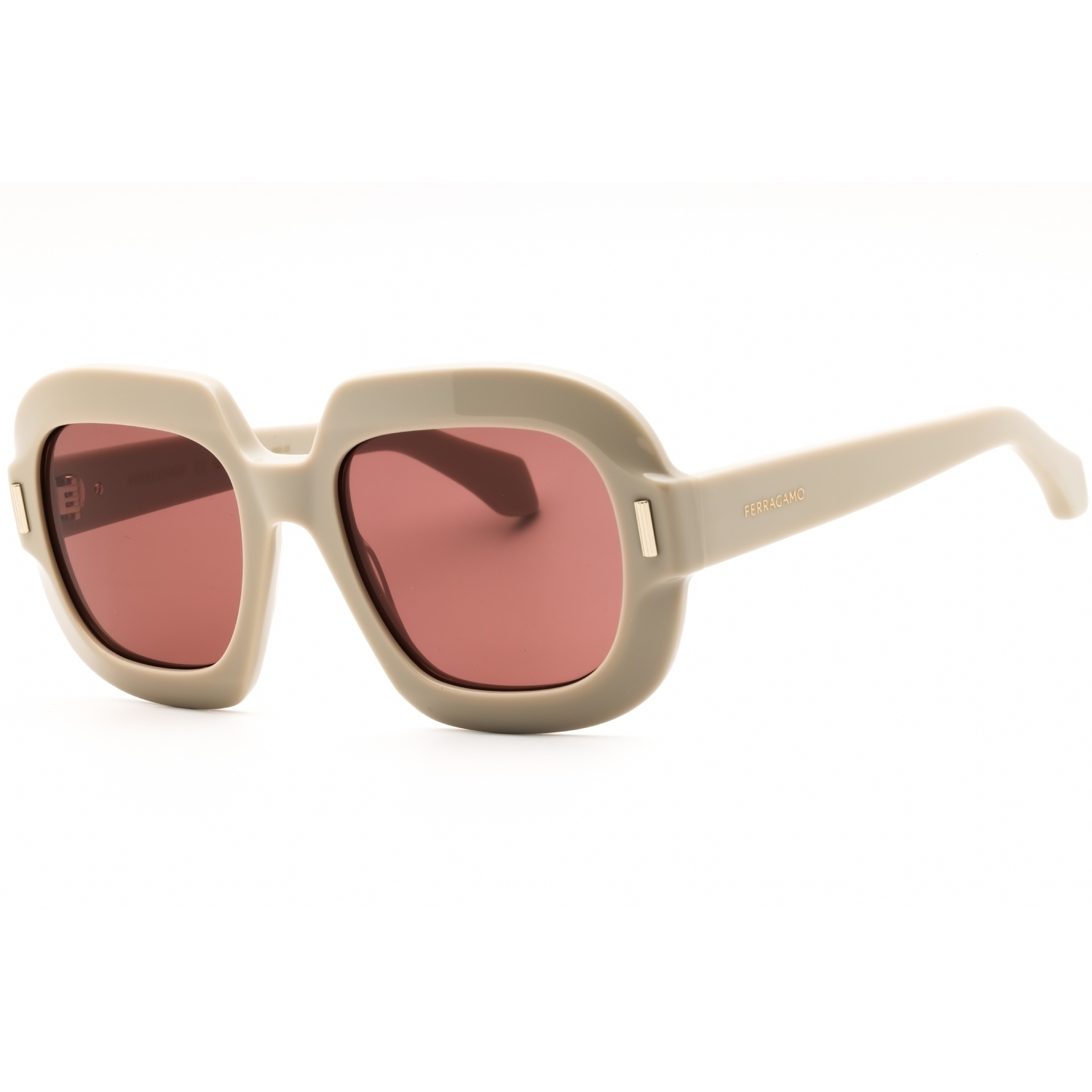 Salvatore Ferragamo Sf2068s Sunglasses Beige Acetate Oversized